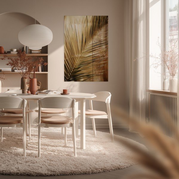 Spausdintas paveikslas iš stiklo 80x120 cm Gold Palm  – Styler-image-1