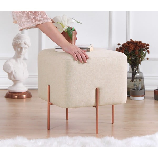 Pufas kreminės spalvos Copper – Artie-image-1