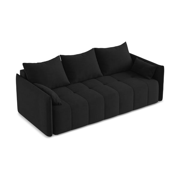 Juodos spalvos sulankstoma/su sandėliavimo vieta sofa 225 cm Moku – Makamii-image-3