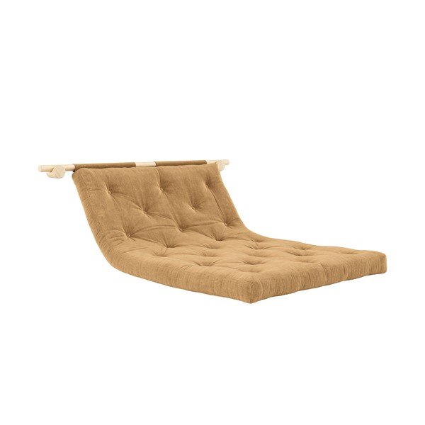 Šviesiai rudos spalvos iš kordinio velveto sulankstoma sofa 135 cm Hooked – Karup Design-image-3
