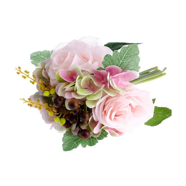 Dirbtinė rožės stiliaus gėlė su hortenzijos daklėmis