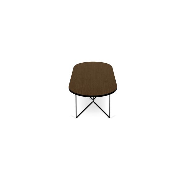 Žurnalinis staliukas su riešutmedžio stalviršiu 136x60 cm - TemaHome Oval-image-1