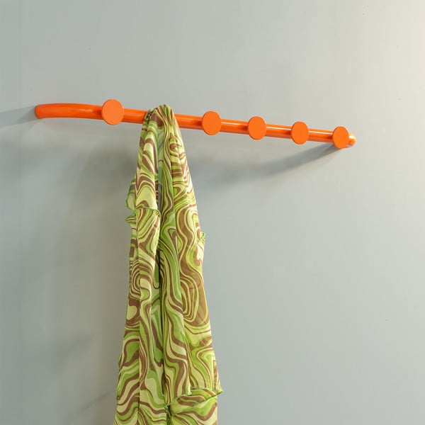 Oranžinės spalvos iš metalo sieninė lentyna 75 cm Retro – Spinder Design-image-1