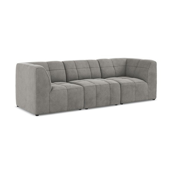Pilkos spalvos sofa iš velveto 255 cm Aloha – Makamii