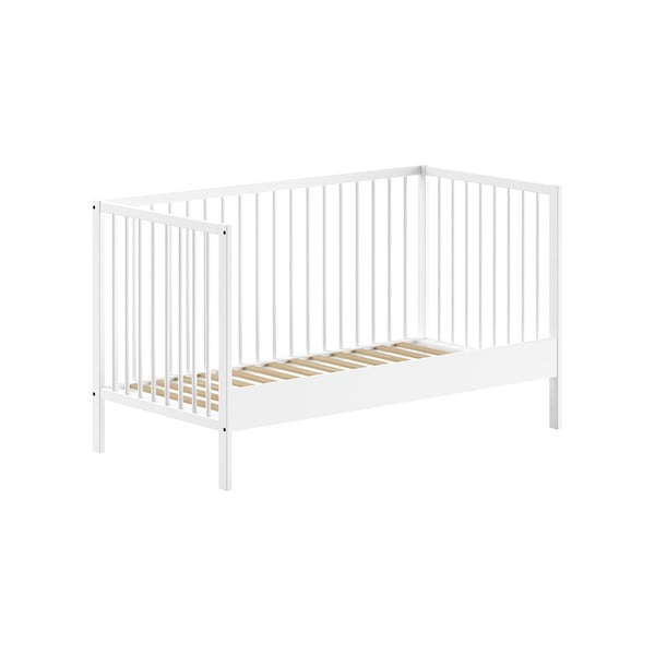 Iš pušies masyvo vaikiška lovelė baltos spalvos 70x140 cm DINO – Vipack-image-2