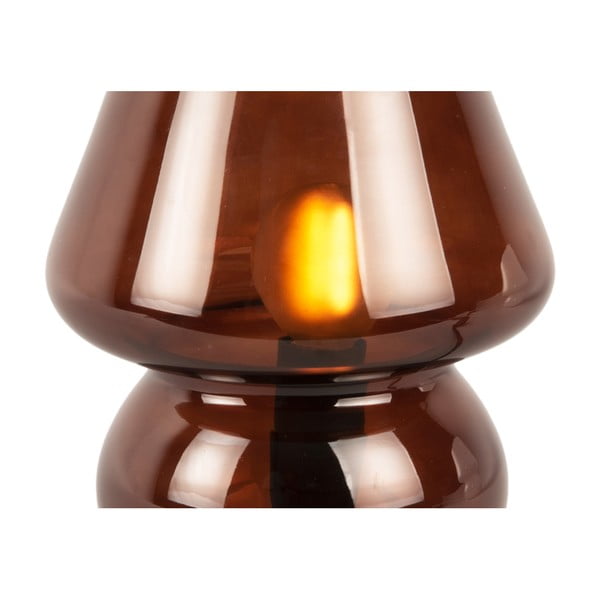 Tamsiai rudo stiklo stalinis šviestuvas Leitmotiv Glass, aukštis 18 cm-image-4