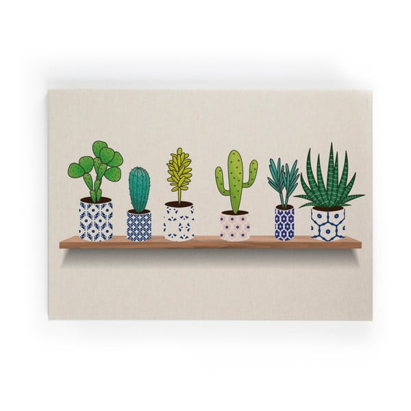Paveikslas ant drobės Really Nice Things Lino Cactus Shelve, 50 x 70 cm