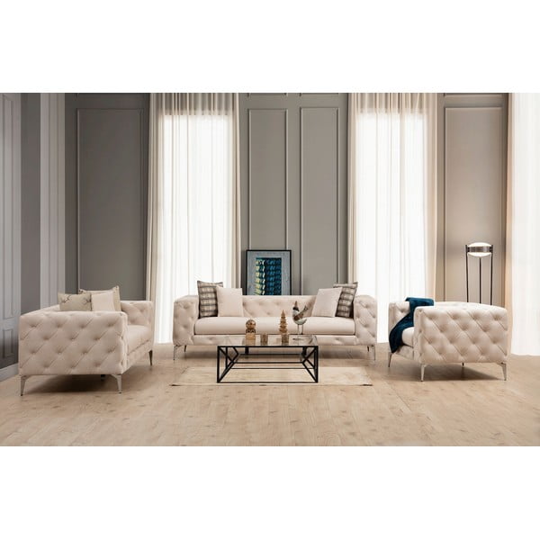Sofa smėlio spalvos iš velveto 197 cm Como – Balcab Home-image-4