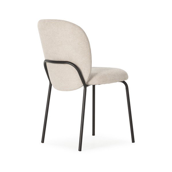 Juodos spalvos/kreminės spalvos valgomojo kėdės 4 vnt. Daia – Marckeric-image-4