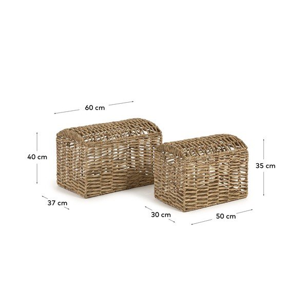 Iš vandens hiacinto krepšiai 2 vnt. 60x37x40 cm Xuliana – Kave Home-image-4