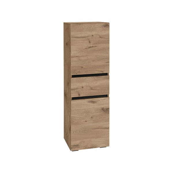 Aukšta/siaura vonios daiktadėžė natūralios spalvos iš ąžuolo 38x130 cm Wisla – Støraa-image-2