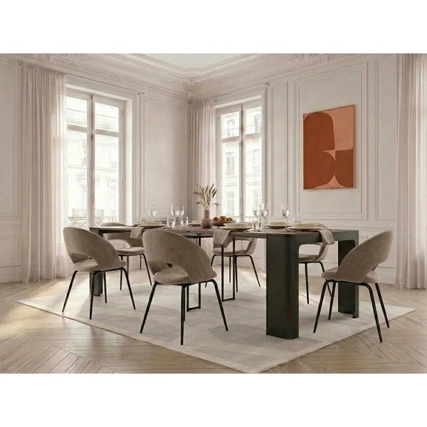 Juodos spalvos/natūralios spalvos konsolinis staliukas 50x110 cm Albane – Bobochic Paris-image-4