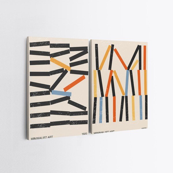 Paveikslai 2 vnt. 50x70 cm Lines – Wallity-image-2