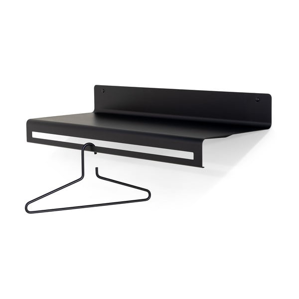 Juodos spalvos iš metalo sieninė lentyna su lentyna 78 cm Sway – Spinder Design-image-3