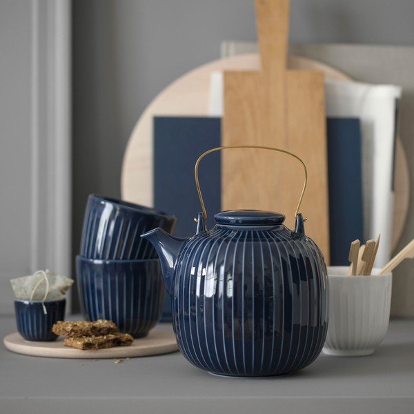 Tamsiai mėlynas porcelianinis puodelis Kähler Design Hammershoi, 200 ml-image-1