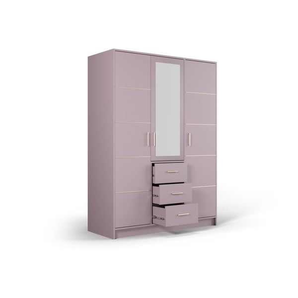 Rožinė spinta su veidrodžiu 147x200 cm Burren - Cosmopolitan Design-image-3