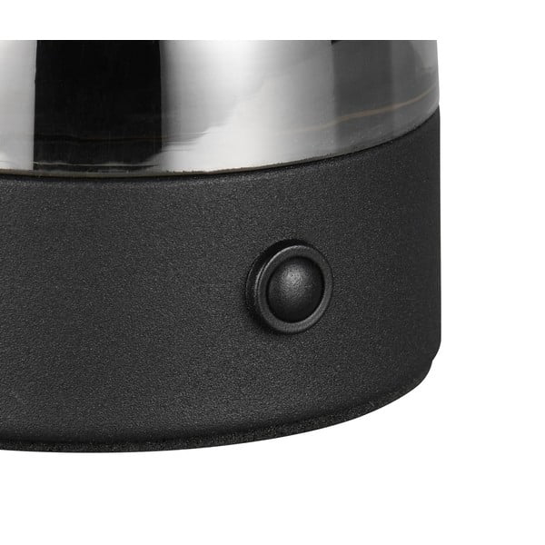 Pilkos spalvos stalinis šviestuvas LED (aukštis 18 cm) su stiklo gaubtu Dooley – Reality-image-2