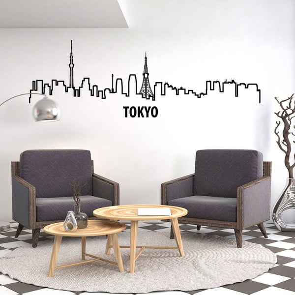 Miesto kontūro formos lipdukas ant sienos Ambiance Tokyo