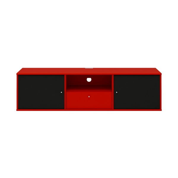 Raudona TV spintelė su juodomis detalėmis Mistral 232