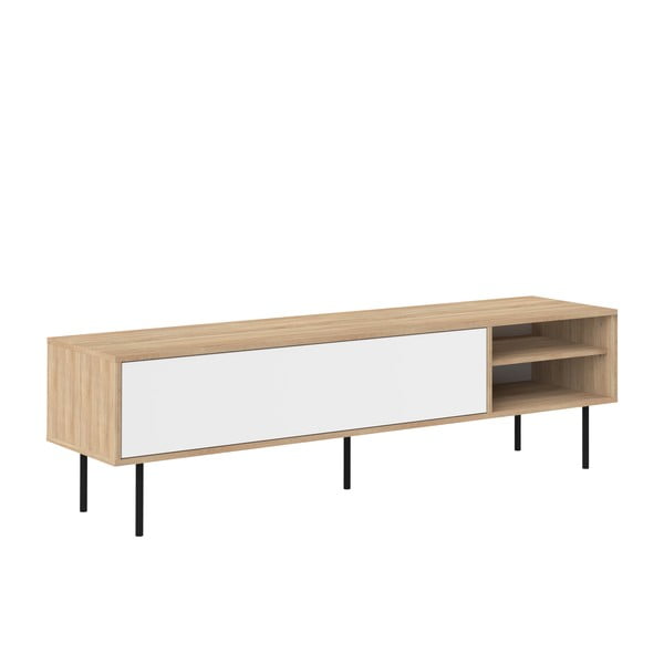TV spintelė baltos spalvos/natūralios spalvos iš ąžuolo 165x40 cm Ampère – TemaHome-image-3