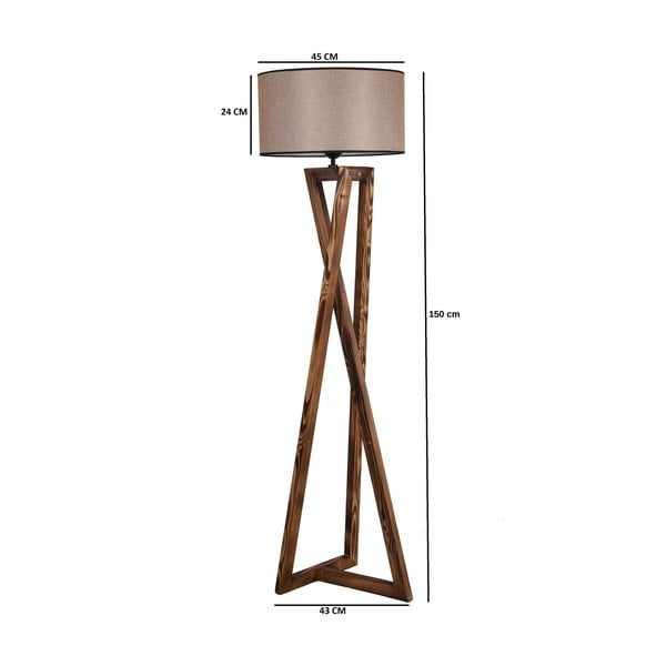 Rudos spalvos pastatomas šviestuvas (aukštis 149 cm) su tekstiliniu gaubtu Maçka – Opviq lights-image-3