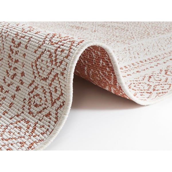Oranžinės ir baltos spalvos dvipusis lauko kilimas Ragami Berlin, 80 x 250 cm-image-3