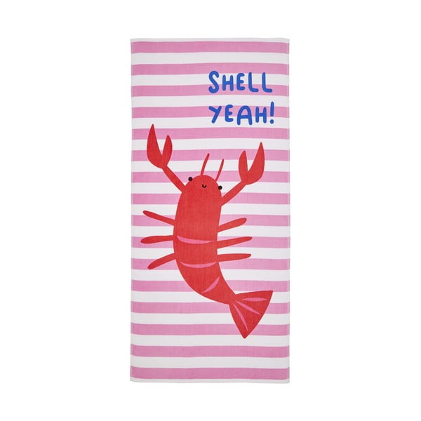 Rožinis paplūdimio rankšluostis 160x76 cm Shell Yeah - Catherine Lansfield
