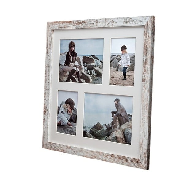 Pilkos ir baltos spalvos rėmelis 4 nuotraukoms Styler Narvik, 39 x 39 cm