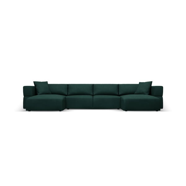 Kampinė sofa žalios spalvos („U“ formos) Esther – Milo Casa