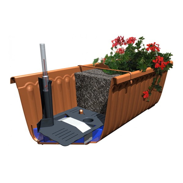 Pilkas savaiminio laistymo vazonas Plastia Siesta, ilgis 80 cm-image-2