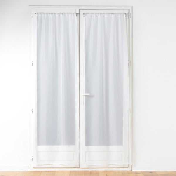Baltos spalvos iš mikrosatino permatomos užuolaidos 2 vnt. 70x200 cm Voiline – douceur d'intérieur