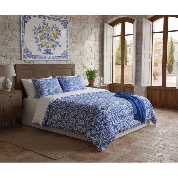 Tamsiai mėlynos spalvos viengulė patalynė 200x140 cm Linza – Mijolnir-image-1
