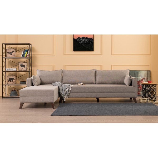 Kampinė sofa smėlio spalvos (su kairiuoju kampu) Bella – Artie