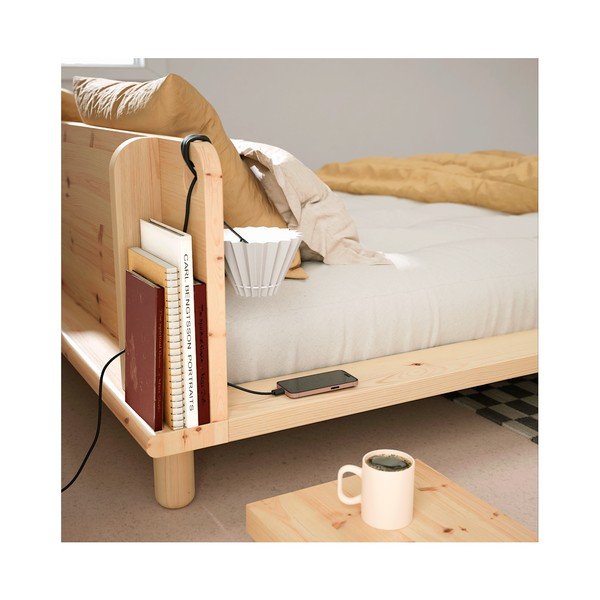 Dvigulė lova iš medienos masyvo su šviestuvais Karup Design Peek, 160 x 200 cm-image-4