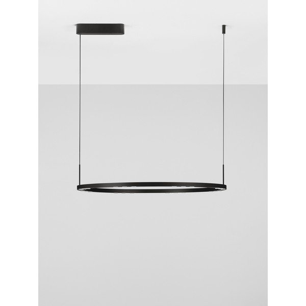 Matinės juodos spalvos iš aliuminio kabantis šviestuvas LED su pritemdymo funkcija ø 80 cm Lunette – Nova Luce-image-3