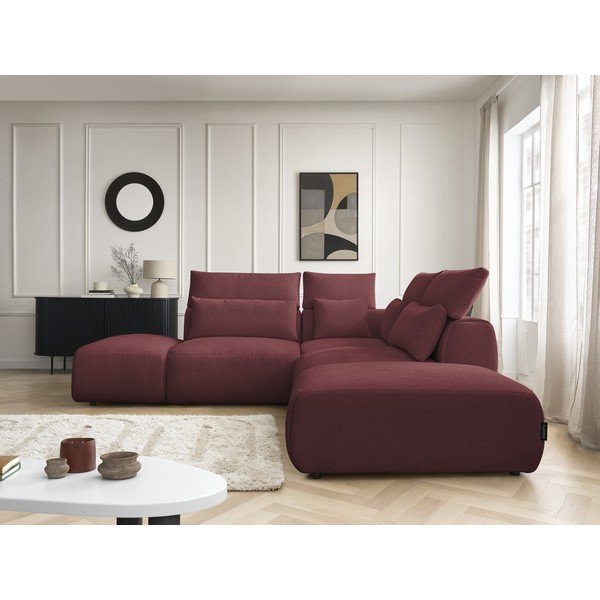 Raudonos spalvos reguliuojama modulinė kampinė sofa Jana – Bobochic Paris-image-3