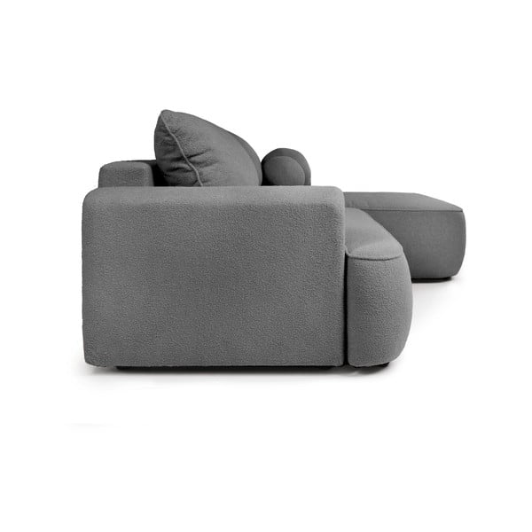 Iš boucle sulankstoma kampinė sofa pilkos spalvos (su dešiniuoju kampu) Quinoa – Bonami Selection-image-3