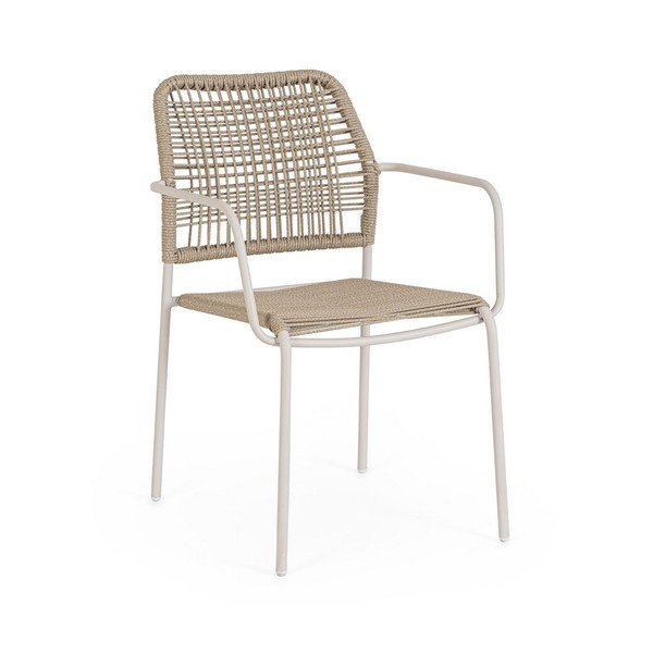 Smėlio spalvos/natūralios spalvos metalinė sodo kėdė Jable – Bizzotto