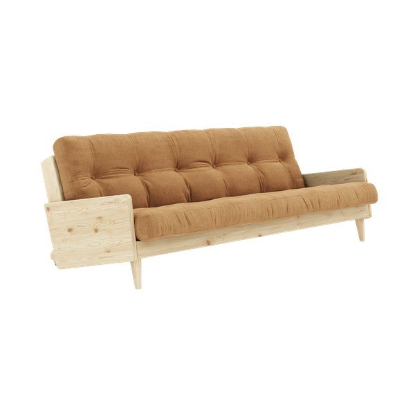 Garstyčių spalvos sofa-lova 200 cm Indie - Karup Design-image-3