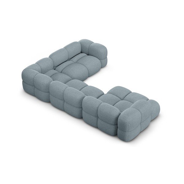 Šviesiai mėlynos spalvos kampinė sofa (su dešiniuoju kampu/„U“ formos) Loretto – Cosmopolitan Design-image-3