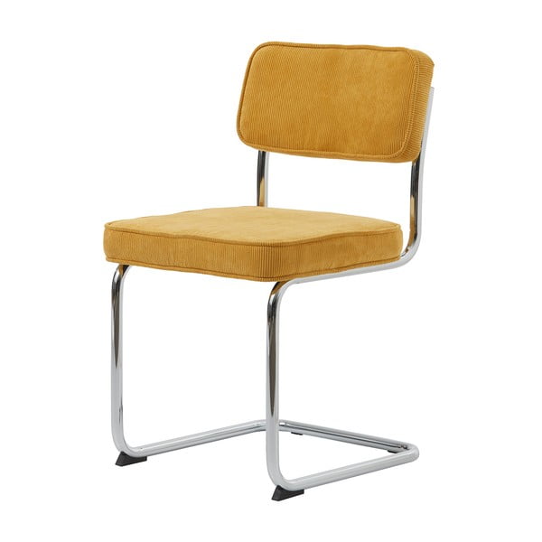 Iš velveto valgomojo kėdė geltonos spalvos Rupert – Unique Furniture