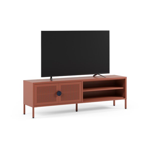 Terakotos spalvos iš metalo TV spintelė 160x50x35 cm Sayla – Marckeric-image-3