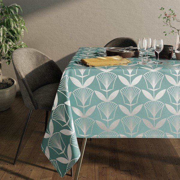 Turkio spalvos mėlyna staltiesė AmeliaHome Floris, 140 x 220 cm-image-2