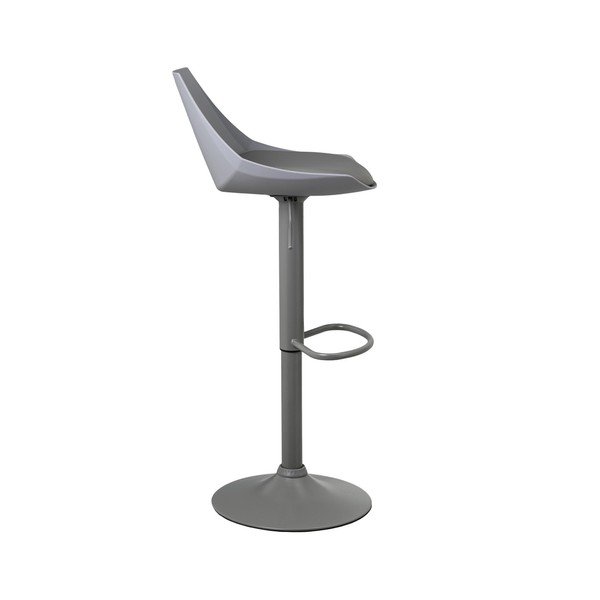 Iš dirbtinės odos reguliuojamo aukščio baro taburėtės pilkos spalvos 2 vnt. (sėdynės aukštis 56,5 cm) – Casa Selección-image-1