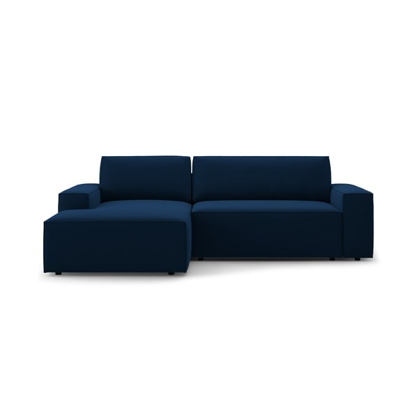 Iš boucle sulankstoma kampinė sofa tamsiai mėlynos spalvos (su kairiuoju kampu) Jodie – Micadoni Home