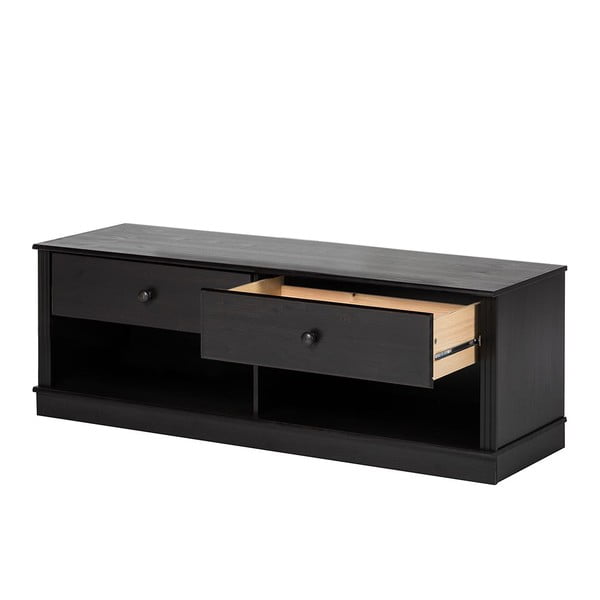 Iš pušies masyvo TV spintelė tamsiai rudos spalvos 137x47 cm Anita – Støraa-image-3