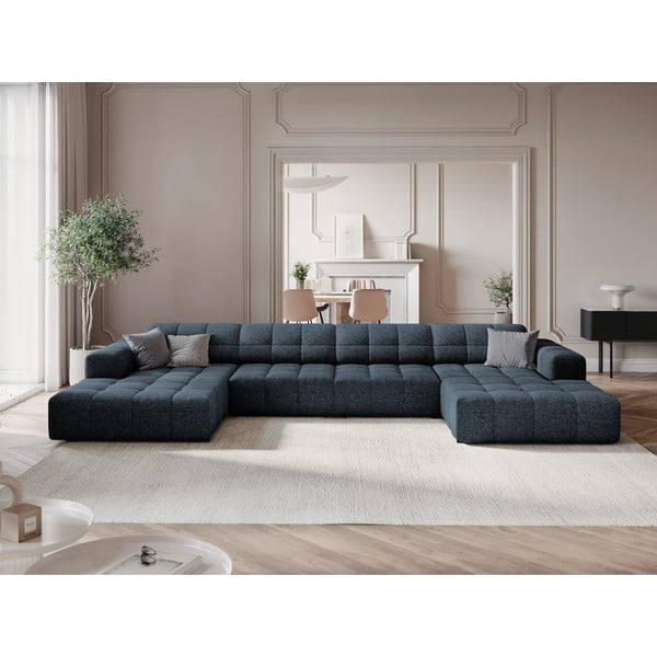 Kampinė sofa mėlynos spalvos („U“ formos) Chicago – Cosmopolitan Design-image-1