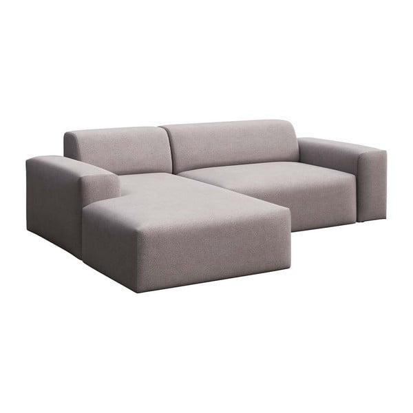 Pilkos spalvos iš velveto sulankstoma/su sandėliavimo vieta kampinė sofa (su kairiuoju kampu/su gultu) Villet – Rodier-image-2