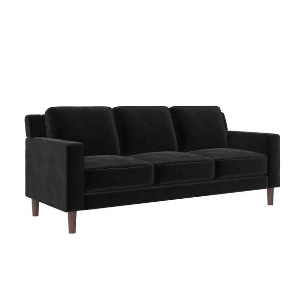 Iš velveto sofa juodos spalvos 83 cm Brynn – Støraa-image-2