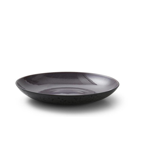 Juodos akmens masės dubuo su violetine "Bitz Mensa" vidine glazūra, 40 cm skersmens-image-1